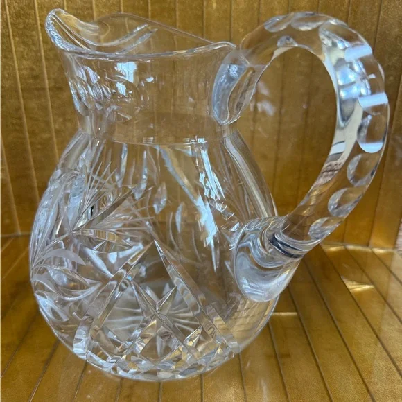 VTG American brilliant. Cut crystal pitcher art deco